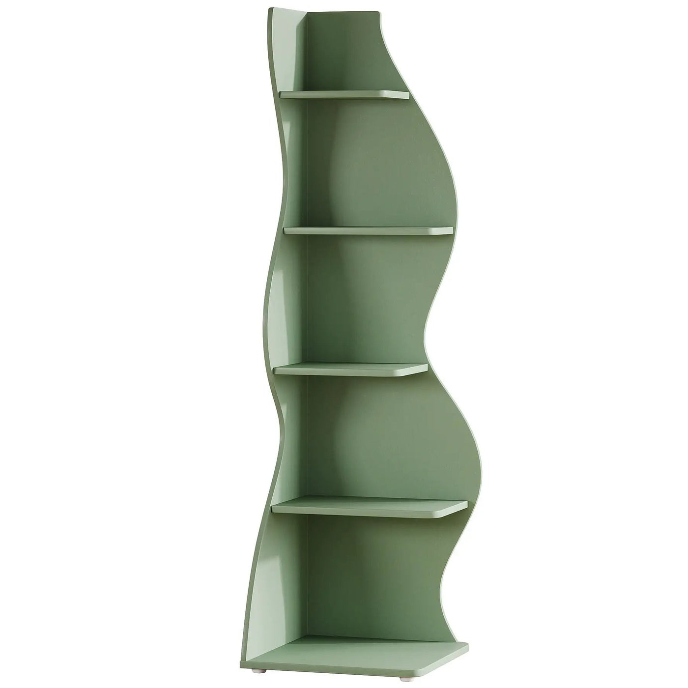 5 Tier Wavy Corner Bookshelf And Plant Stand For Living Room by HouseOfZazla