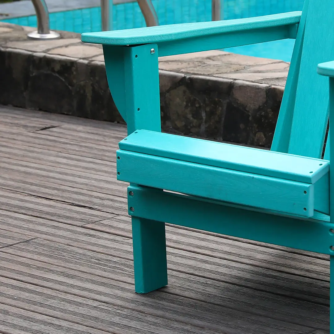 Adirondack Folding Chair with Dual Cup Holders - Lake Blue by HouseOfZazla