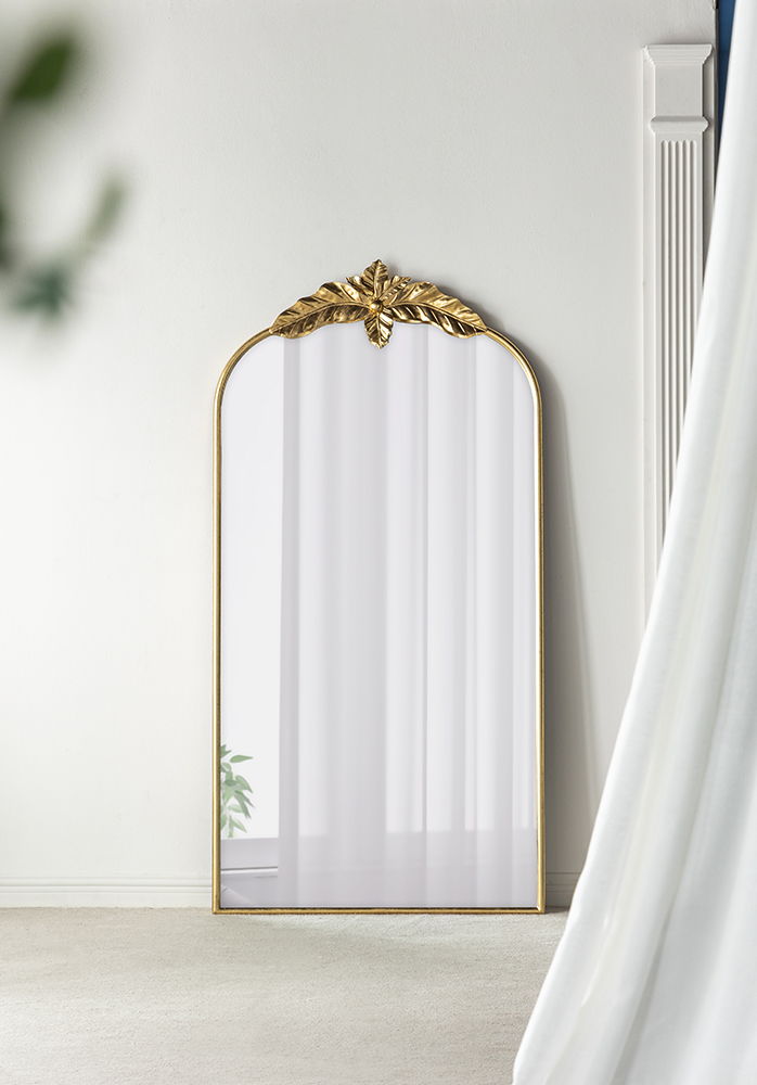 Arched Wall Mirror With Metal Frame, Wall Mirror For Living Room, photo 2 of 14