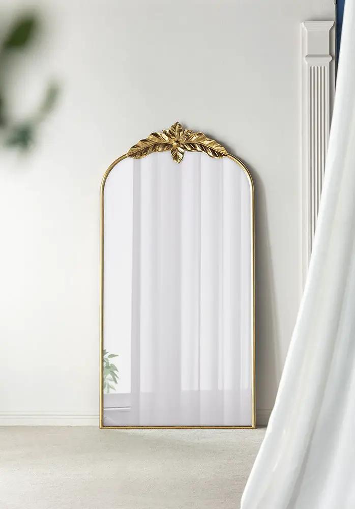 Arched Wall Mirror With Metal Frame, Wall Mirror For Living Room by Unique Piece Furniture