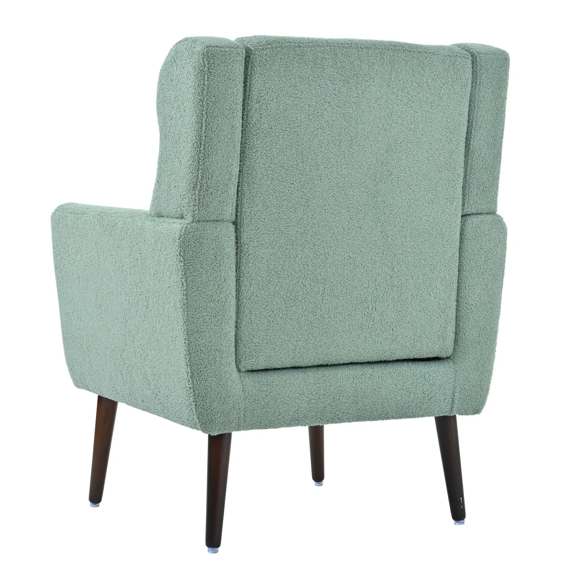 Modern Accent Chair, Teddy Fabric Living Room Chairs Comfy Reading Chair, Mid Century Accent Chair, Lounge Arm Chairs Armchair For Living Room Bedroom - Light Green by HouseOfZazla