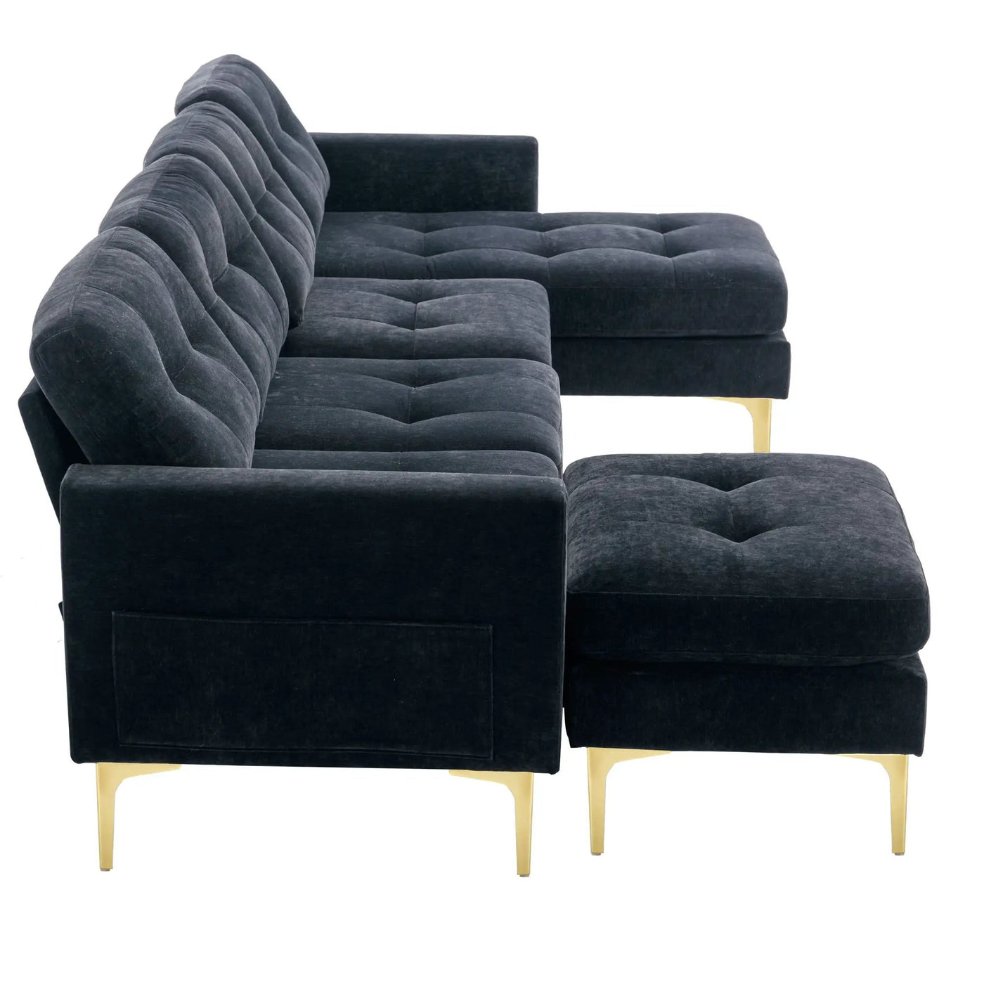 Modern L - Shape Convertible Sectional Sofa With Movable Ottoman by HouseOfZazla