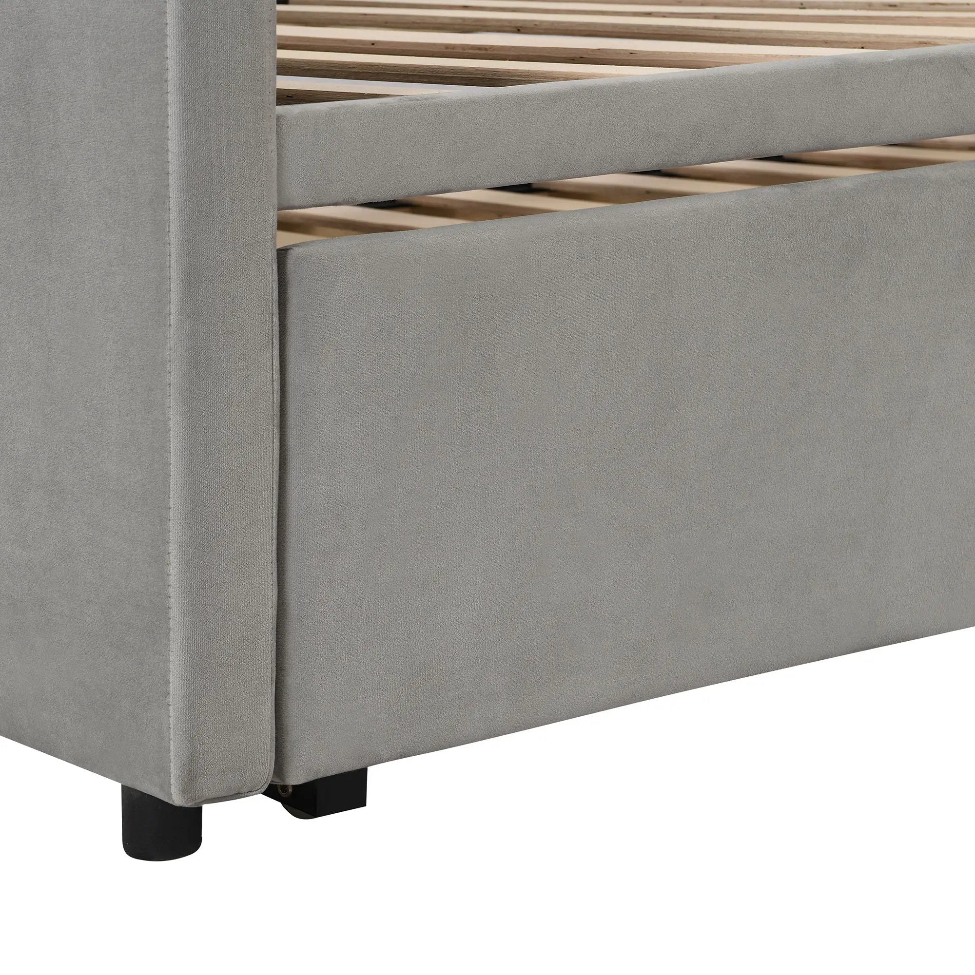 Twin Size Upholstered Daybed With Pop Up Trundle by HouseOfZazla