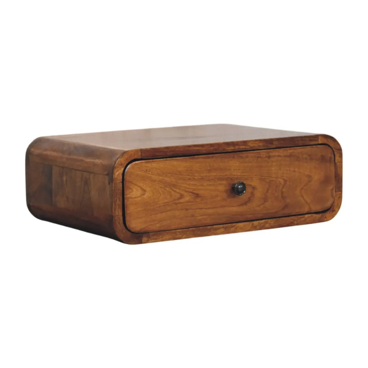 Solid Wood Avora Wall-Mounted Nightstand, 1-Drawer, Honey by HouseOfZazla
