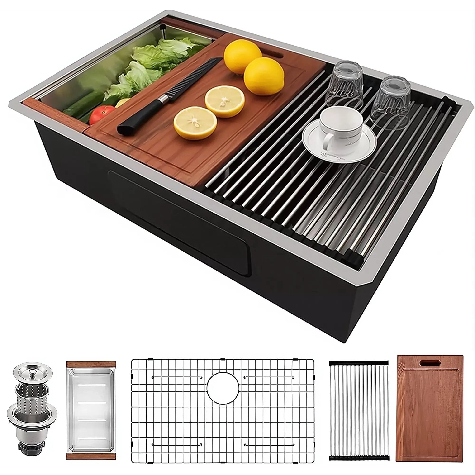 30" Undermount Workstation Stainless Steel Kitchen Sink by HouseOfZazla