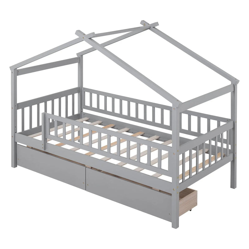 House Bed With 2 Drawers by Unique Piece Furniture