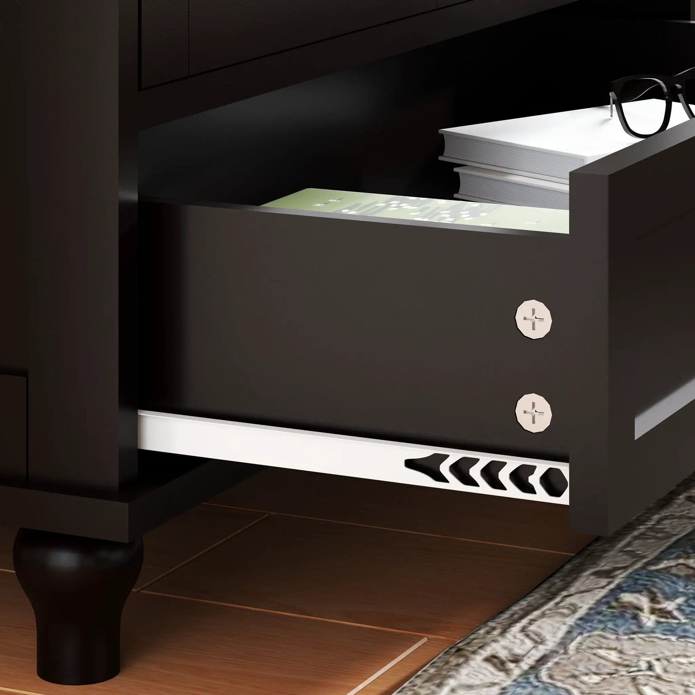 Minimalist Buffet Cabinet With Double Glass Doors And Drawer by HouseOfZazla