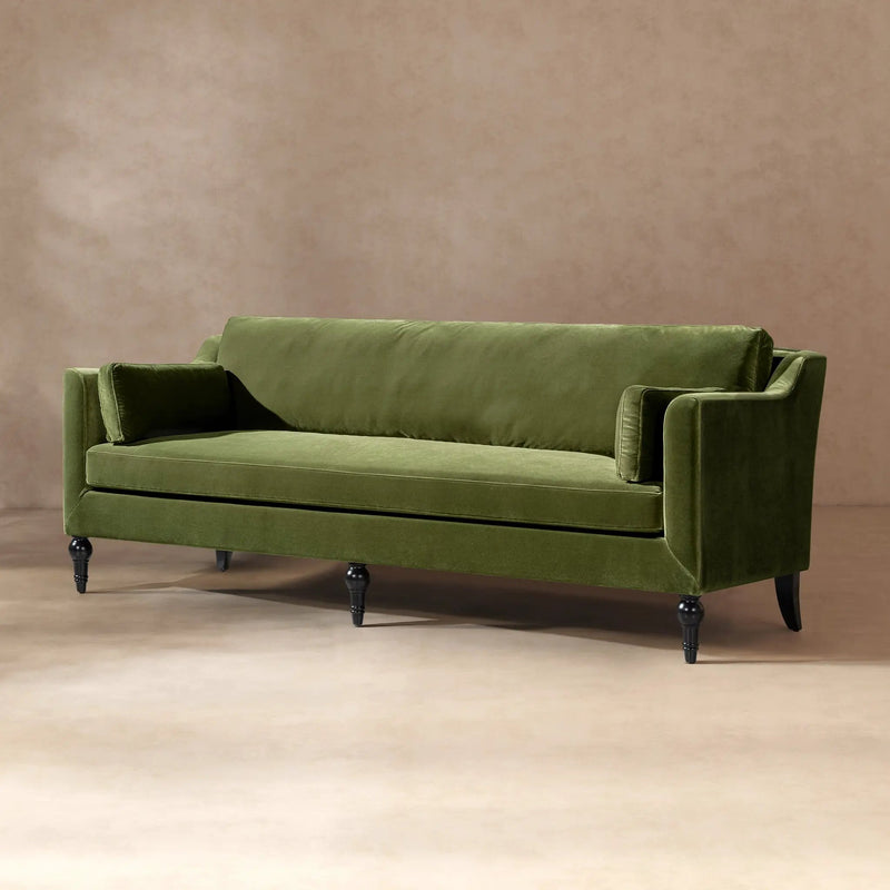Josephine 84.5" Upholstered Modern Sofa, Olive by HouseOfZazla