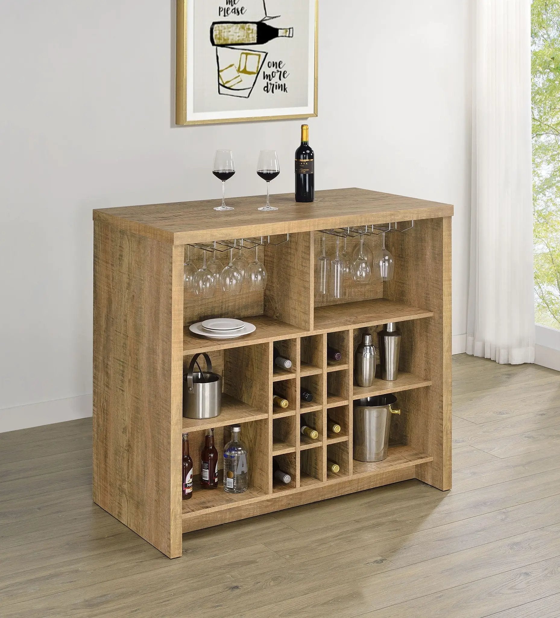 Topanga Engineered Wood Freestanding Home Bar Mango by Unique Piece Furniture