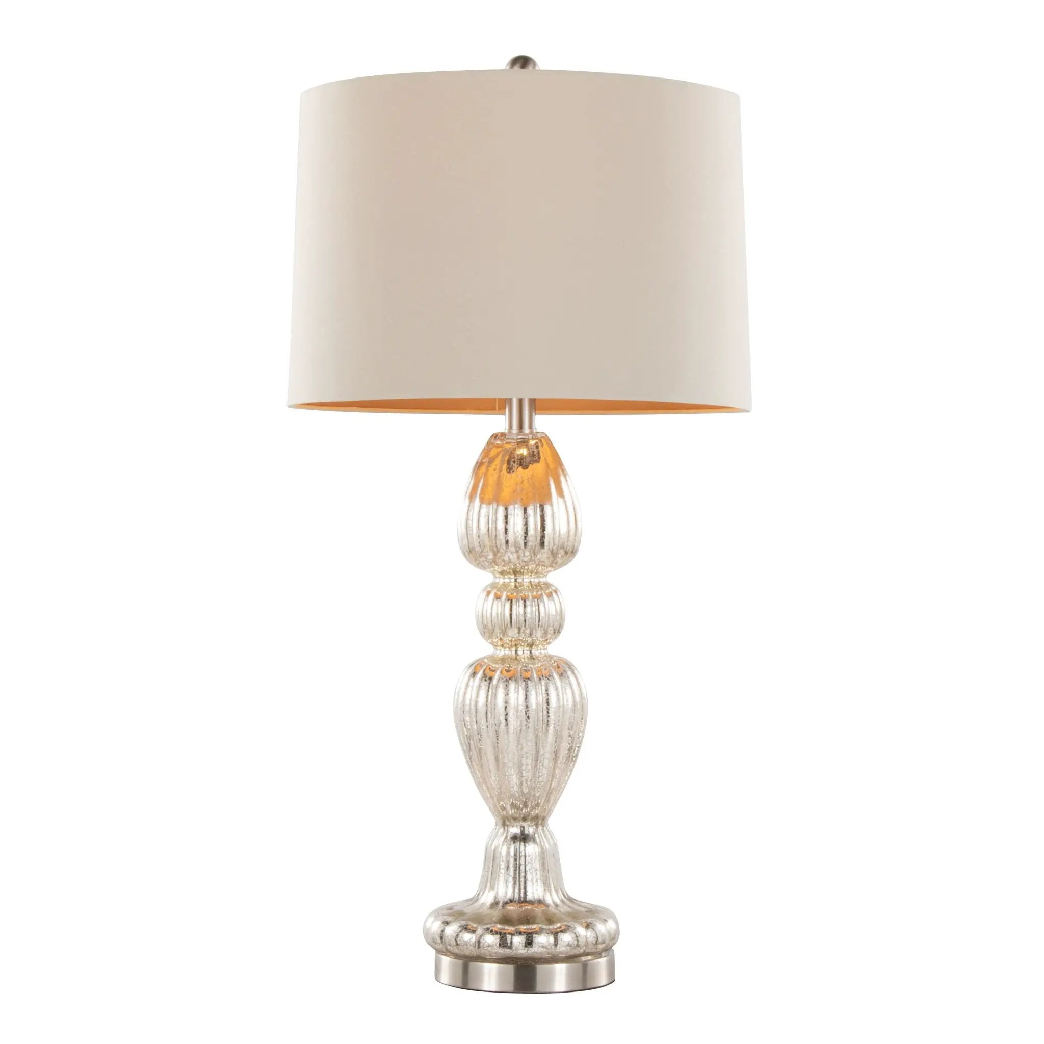 Spade - Contemporary Table Lamp (Set of 2) - Mercury / Nickel / Natural by HouseOfZazla