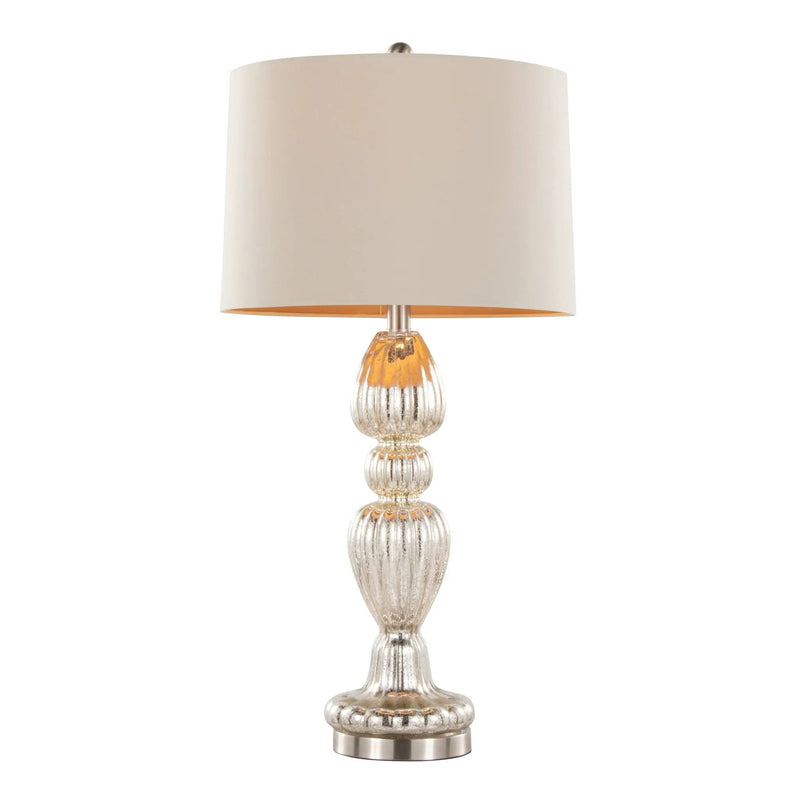 Spade - Contemporary Table Lamp (Set of 2) - Mercury / Nickel / Natural by HouseOfZazla
