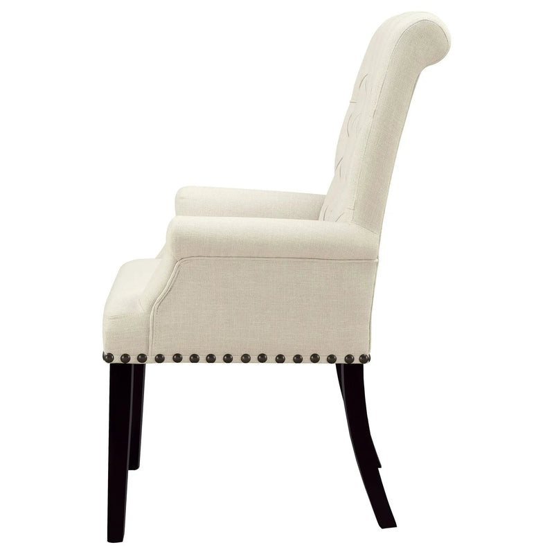 Vaughn - Upholstered Dining Chair With Tapered Legs And Nailhead Trim - Beige by HouseOfZazla