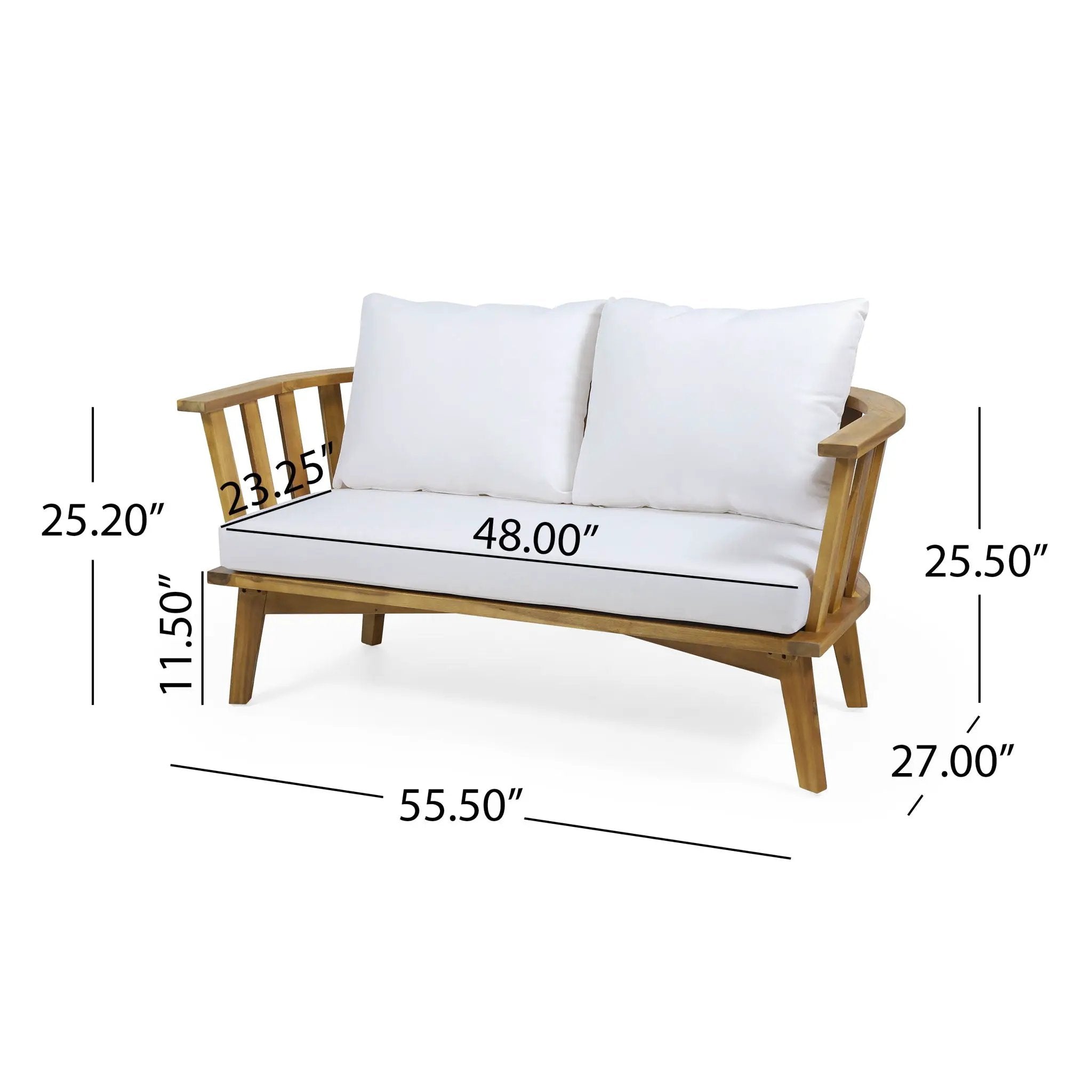 Patio Furniture Set, Outdoor Acacia Wood Patio Club Chair With Table by HouseOfZazla