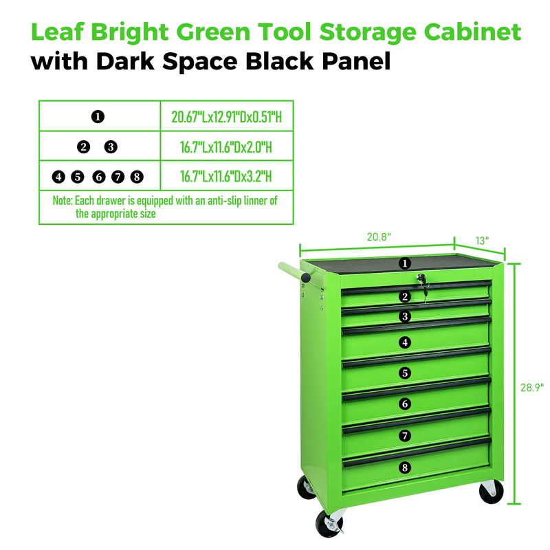 Rolling Metal Tool Chest with 7 Drawers, 20" Steel Organizer by HouseOfZazla