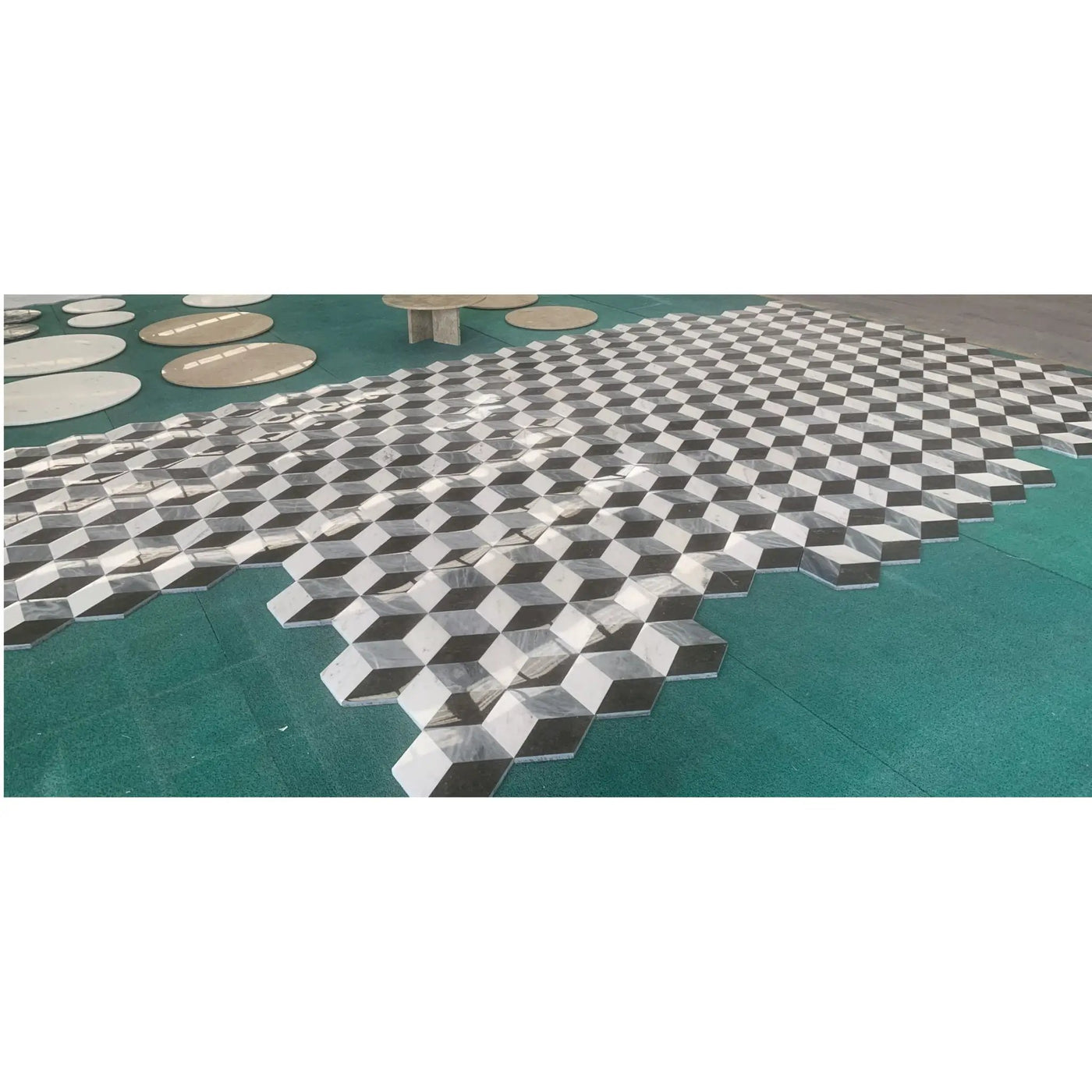 Hexagon Water Tiles For Floor And Wall (Set of 12) by HouseOfZazla