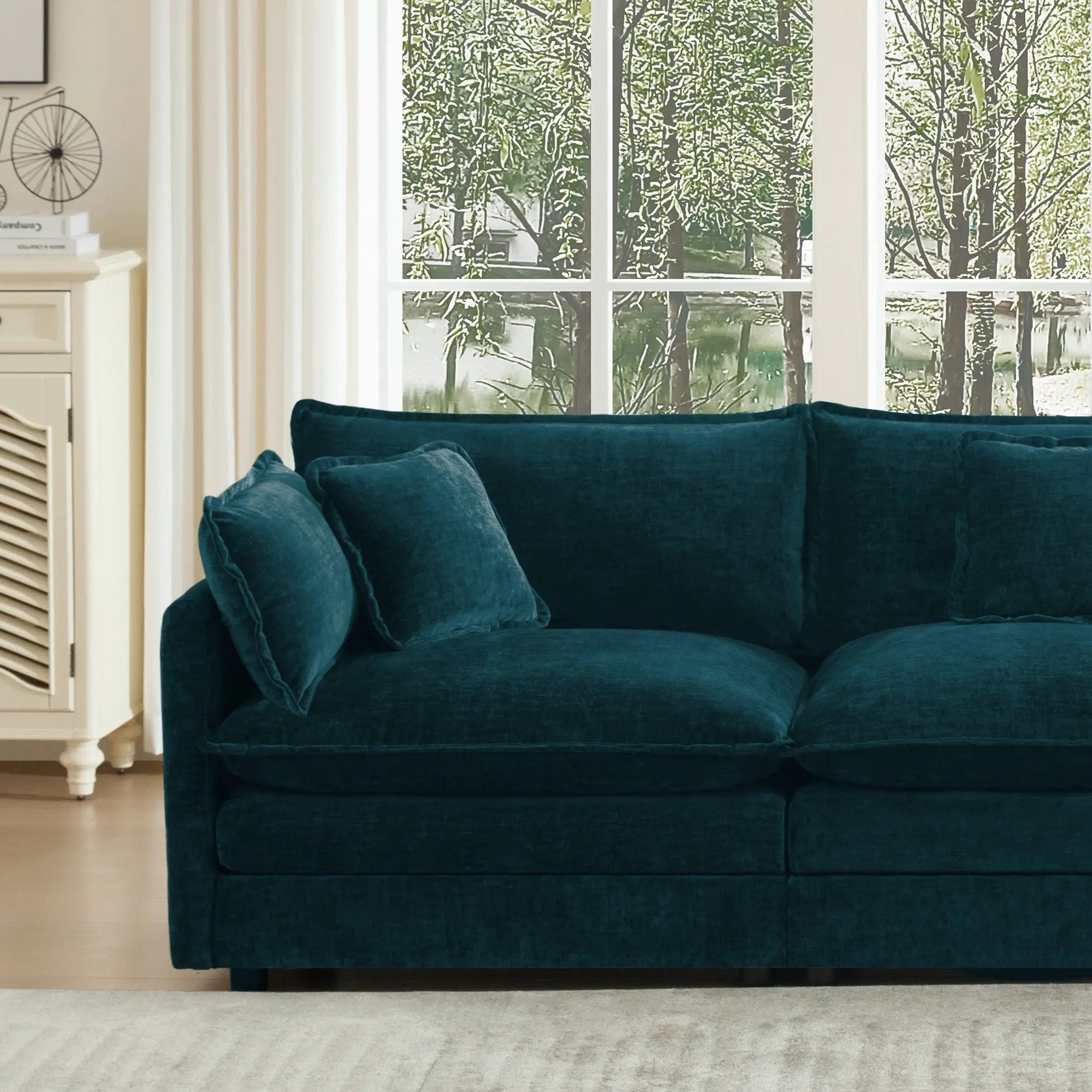 Oversize 3-Seater Sofa with Ottoman by HouseOfZazla