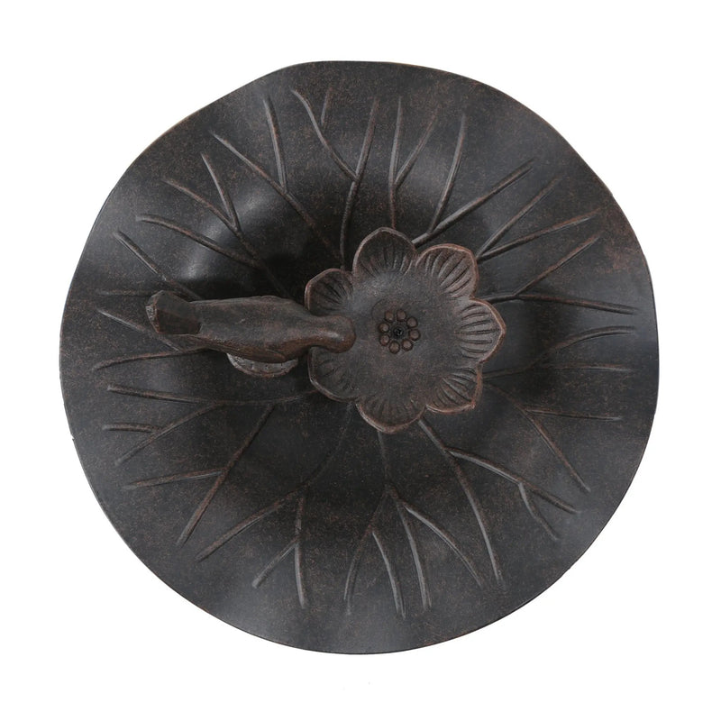 Lancaster Outdoor Aluminum and Iron Top Bird Bath with Iron Base, Bronze by HouseOfZazla
