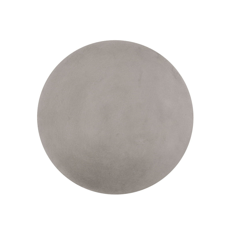 Outdoor Lightweight End Table Round Concrete - Natural by HouseOfZazla