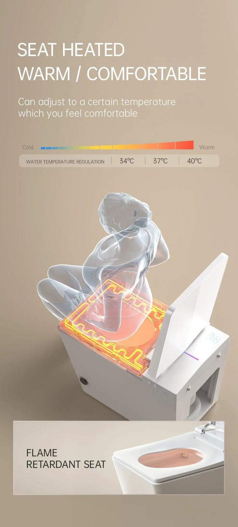 Square Smart Toilet with Built-in Tank for Modern Bathroom by HouseOfZazla