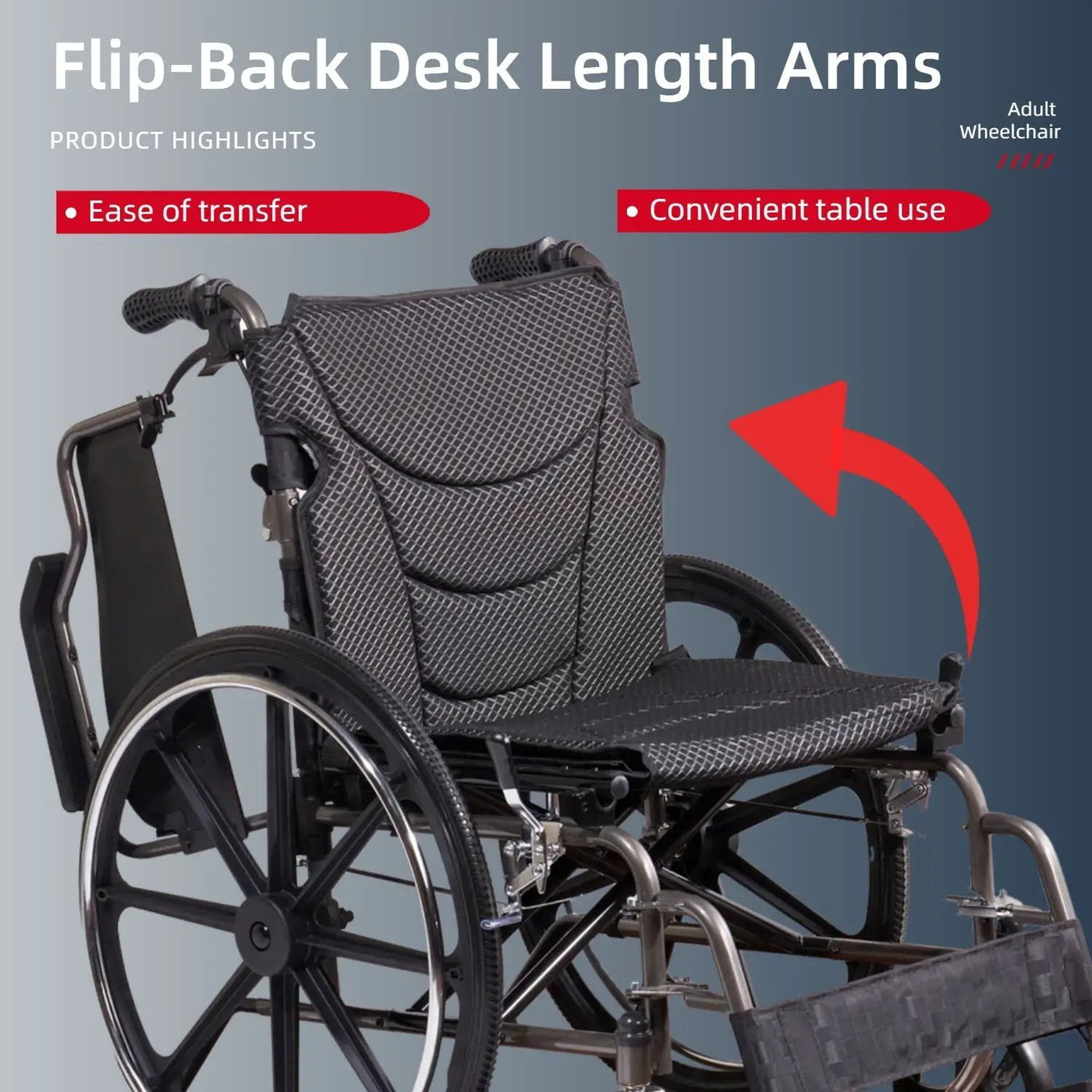 Lightweight Foldable Manual Wheelchair for Adults with Double Brakes by HouseOfZazla