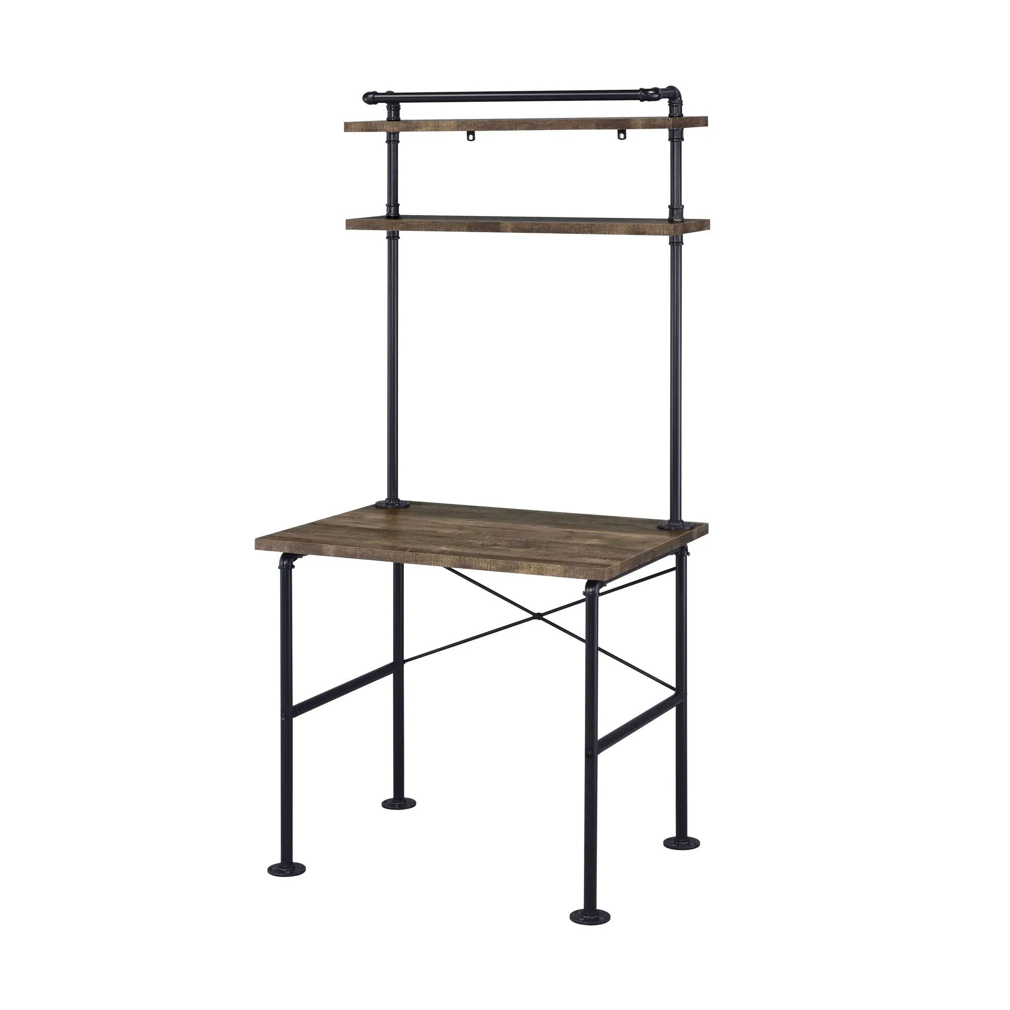 Ensata - Writing Desk - Rustic Oak & Black by Unique Piece Furniture