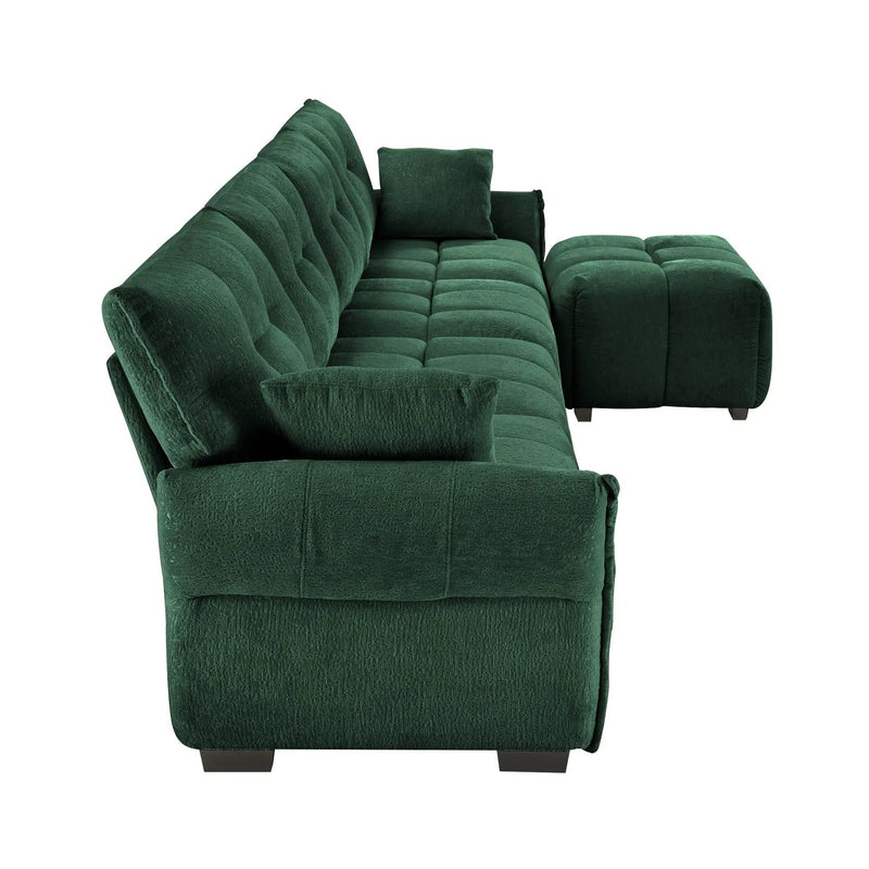 Sofa Set With Ottoman And Pillows, Textured, High Resilience Cushions by Unique Piece Furniture