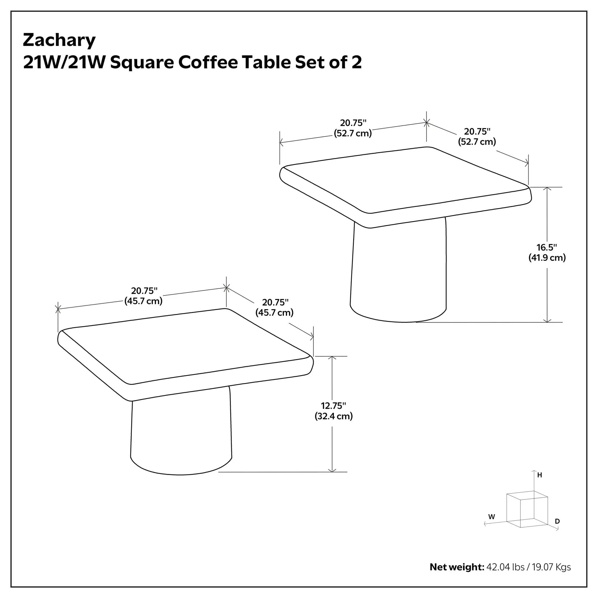 Zachary - 2 Piece Set Cast Aluminum Coffee Table - Black by Unique Piece Furniture