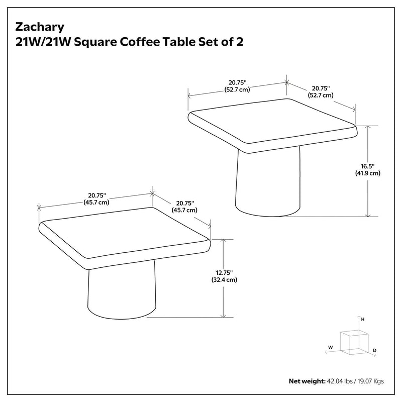 Zachary - 2 Piece Set Cast Aluminum Coffee Table - Black by HouseOfZazla