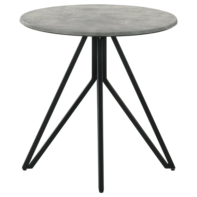 Hadi 2-piece Round SmartTop Coffee and End Table Set Cement by Unique Piece Furniture
