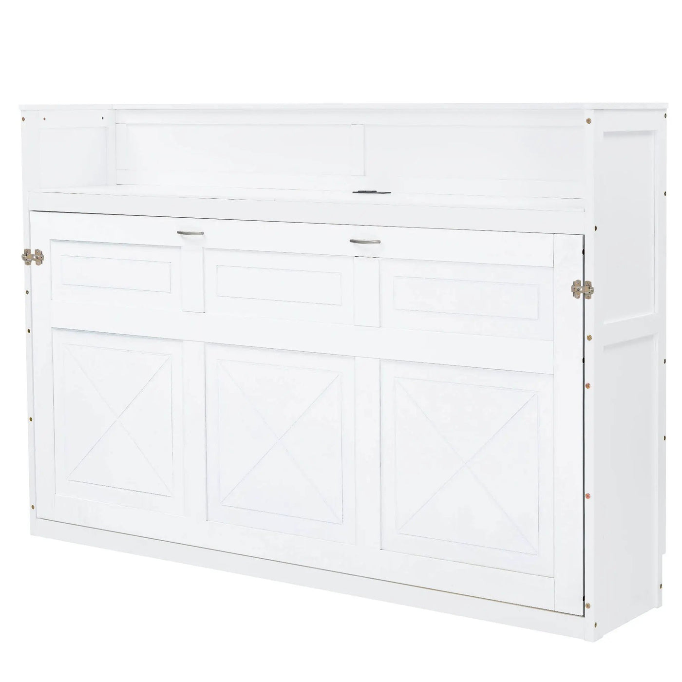 Murphy Bed With Desk, LED Light And USB Charging Station by HouseOfZazla