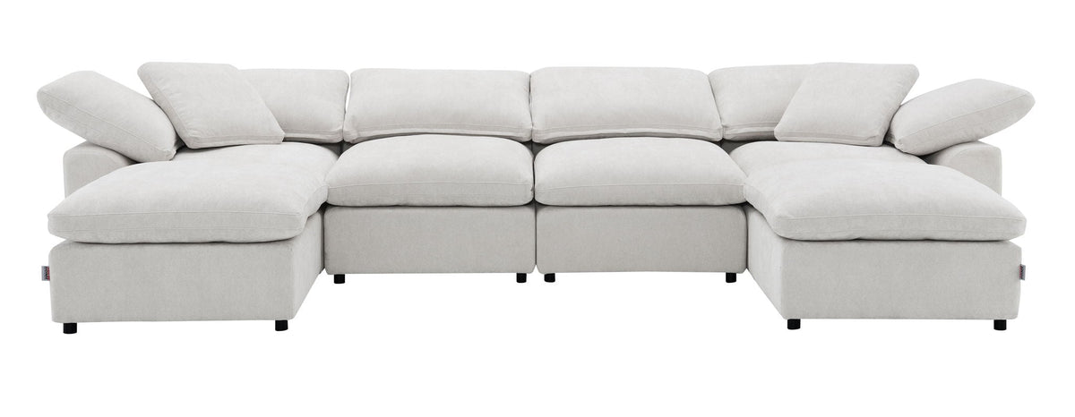 Naveen Modular Sectional With Ottoman - Modular Sofa Set with Ottoman - Beige or Dark Gray, photo 7 of 12