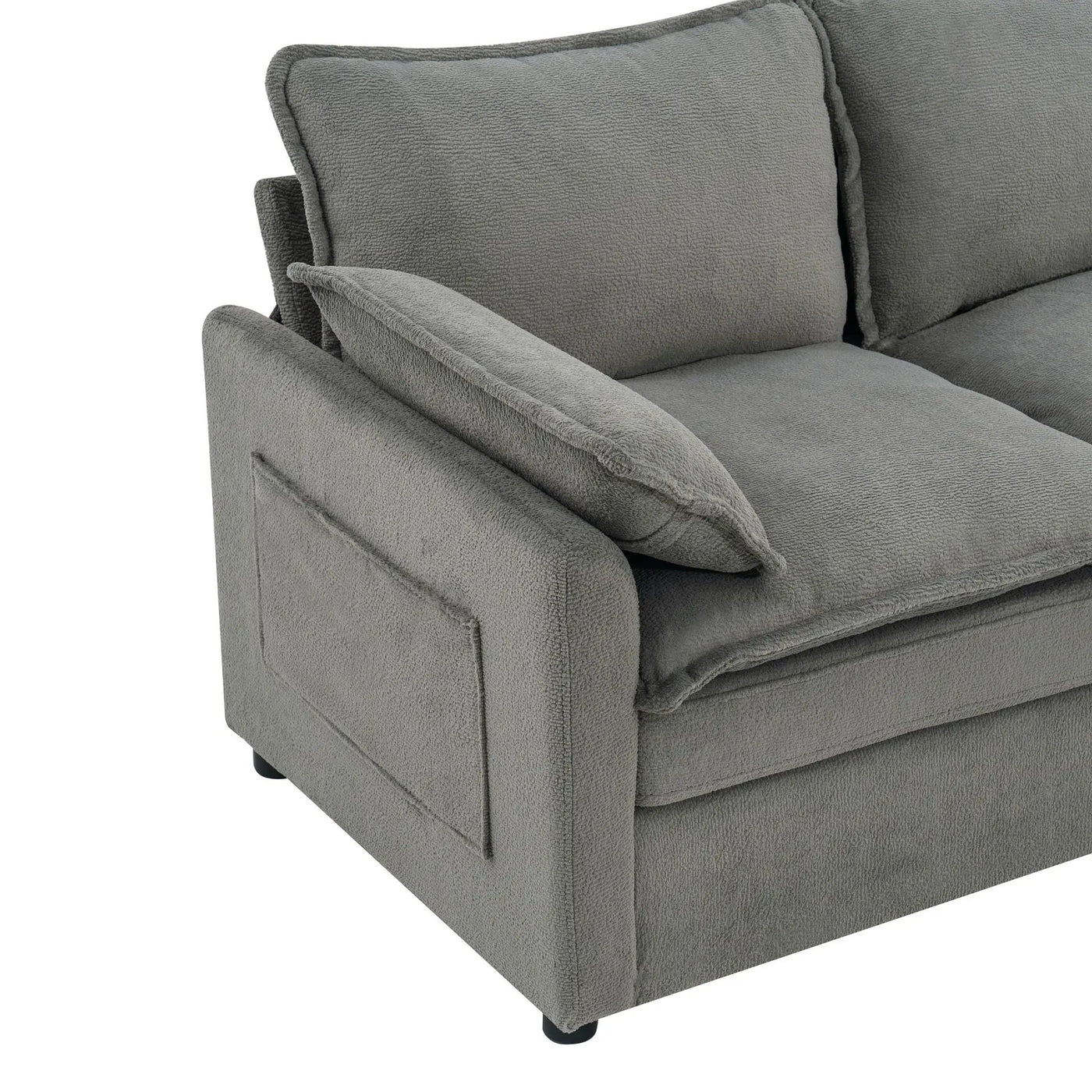 Modern Loveseat Sofa, Upholstered Couch With Side Storage Pockets by HouseOfZazla