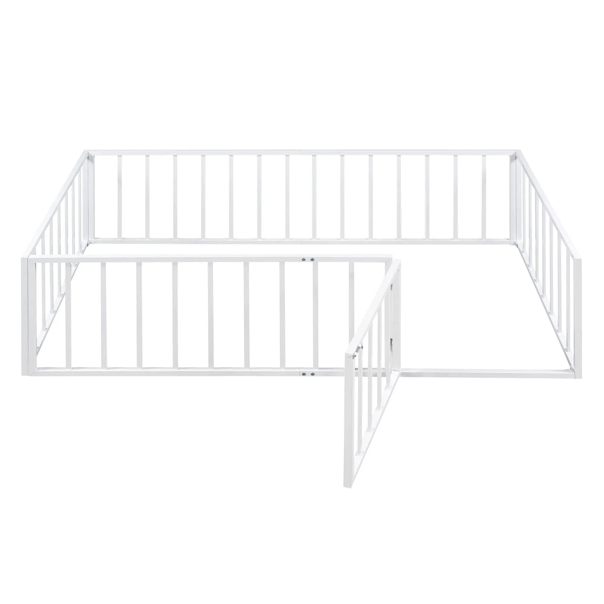 Metal Floor Bed Frame With Fence And Door by Unique Piece Furniture