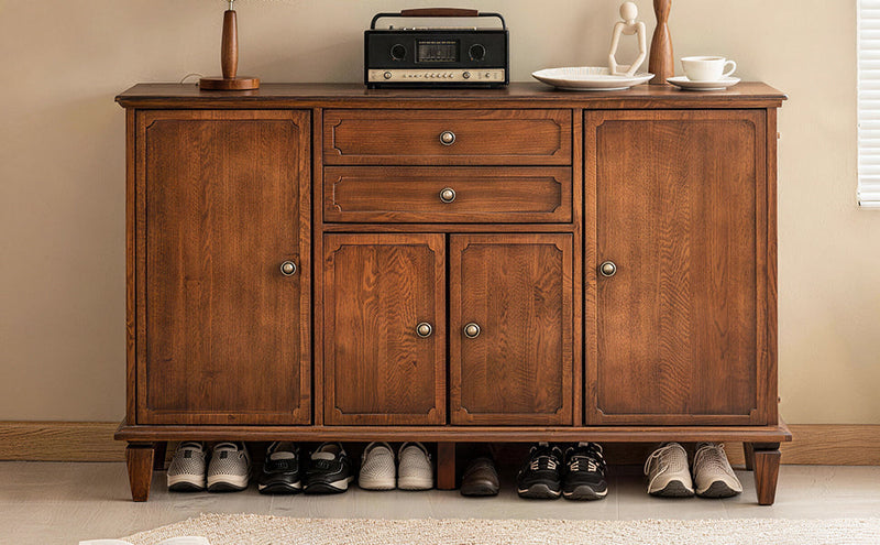Vintage Wooden Sideboard Buffet Cabinet with Adjustable Shelves - Multi-Functional Storage, photo 6 of 10