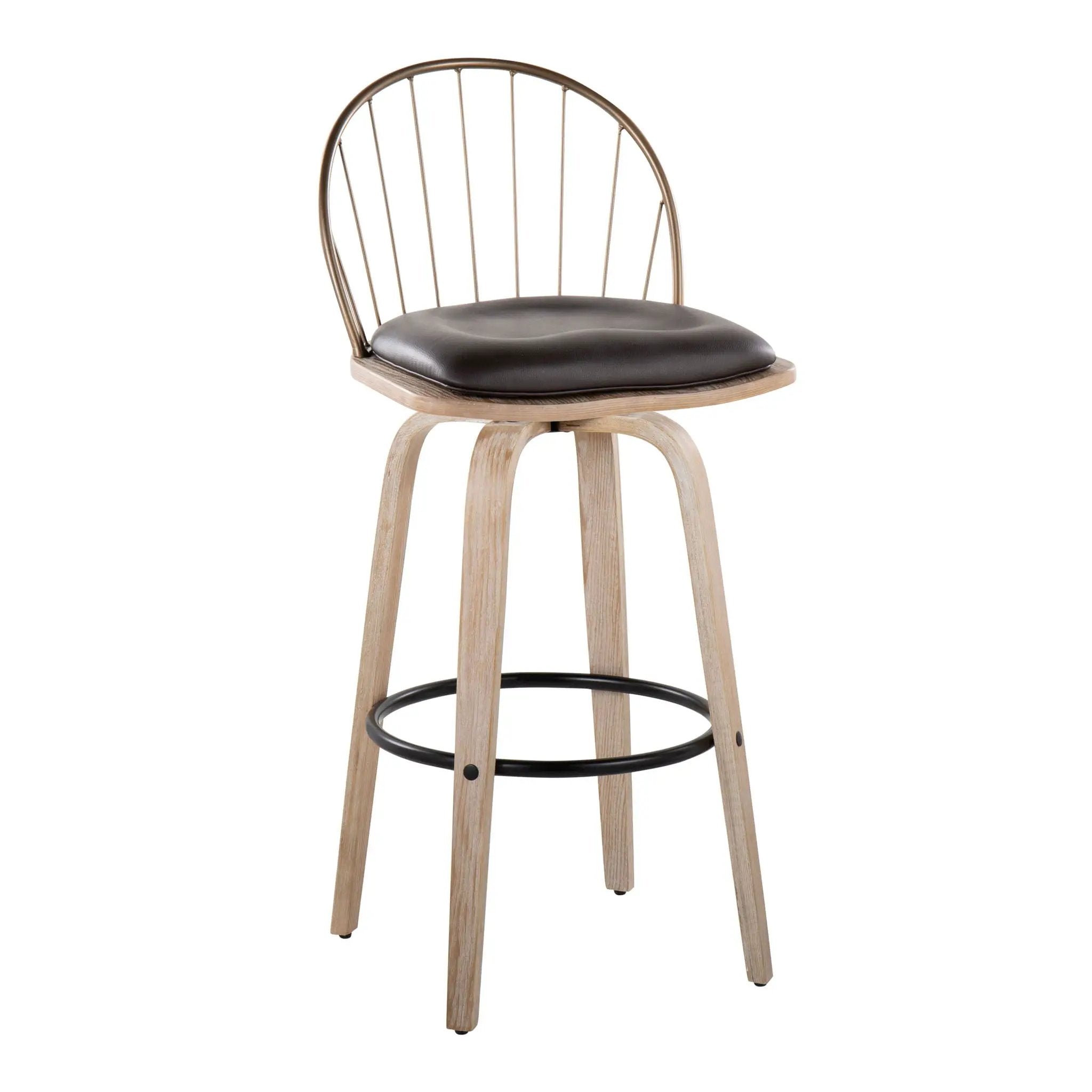 Riley - Industrial / Urban Fixed Height Barstool With Swivel With Removable Cushion (Set of 2) by Unique Piece Furniture