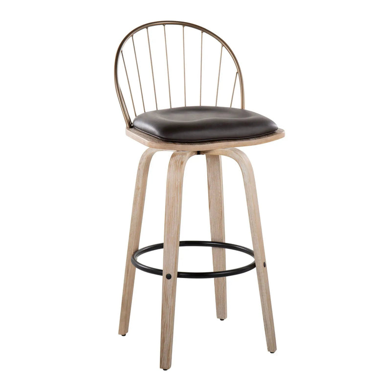 Riley - Industrial / Urban Fixed Height Barstool With Swivel With Removable Cushion (Set of 2) by Unique Piece Furniture