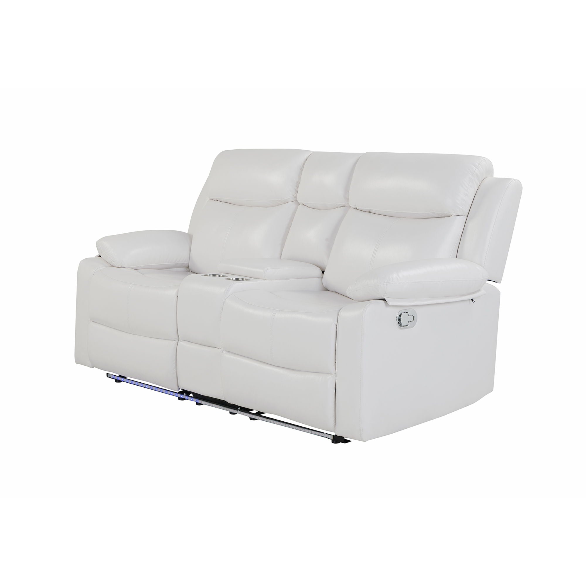 Blanche - Console Reclining Loveseat With LED Lights And Speakers by HouseOfZazla