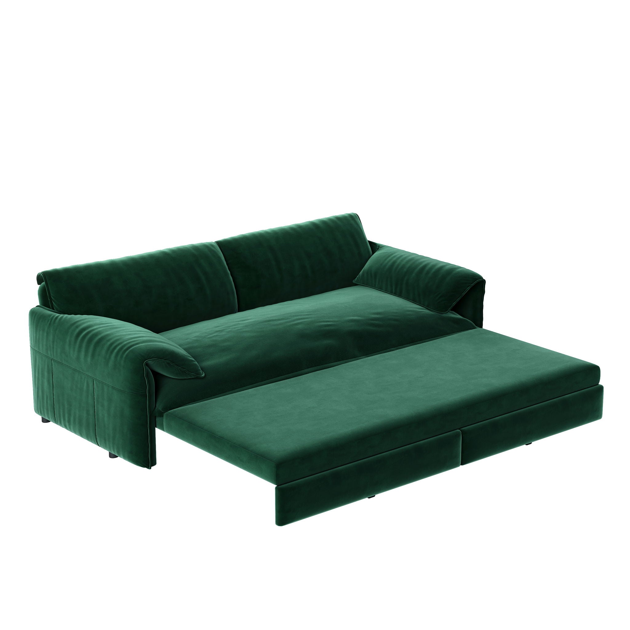 Queen Pull Out 3 In 1 Convertible Sleeper Sofa With Side Storage by HouseOfZazla
