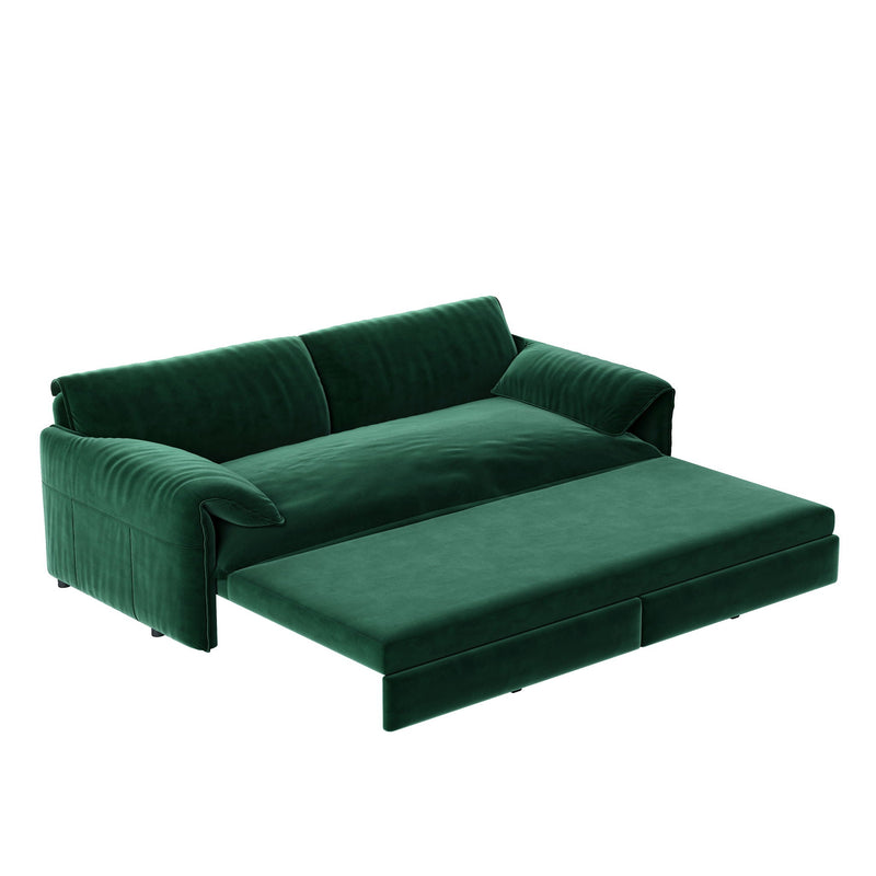 Queen Pull Out 3 In 1 Convertible Sleeper Sofa With Side Storage by HouseOfZazla