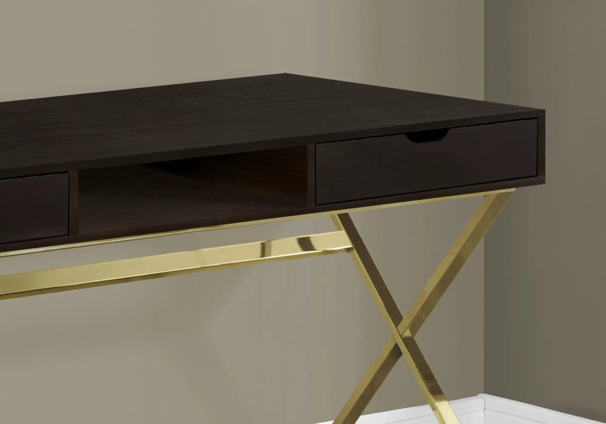 Computer Desk For Home Office, Laptop, Storage Drawers, Contemporary & Modern - Espresso by HouseOfZazla