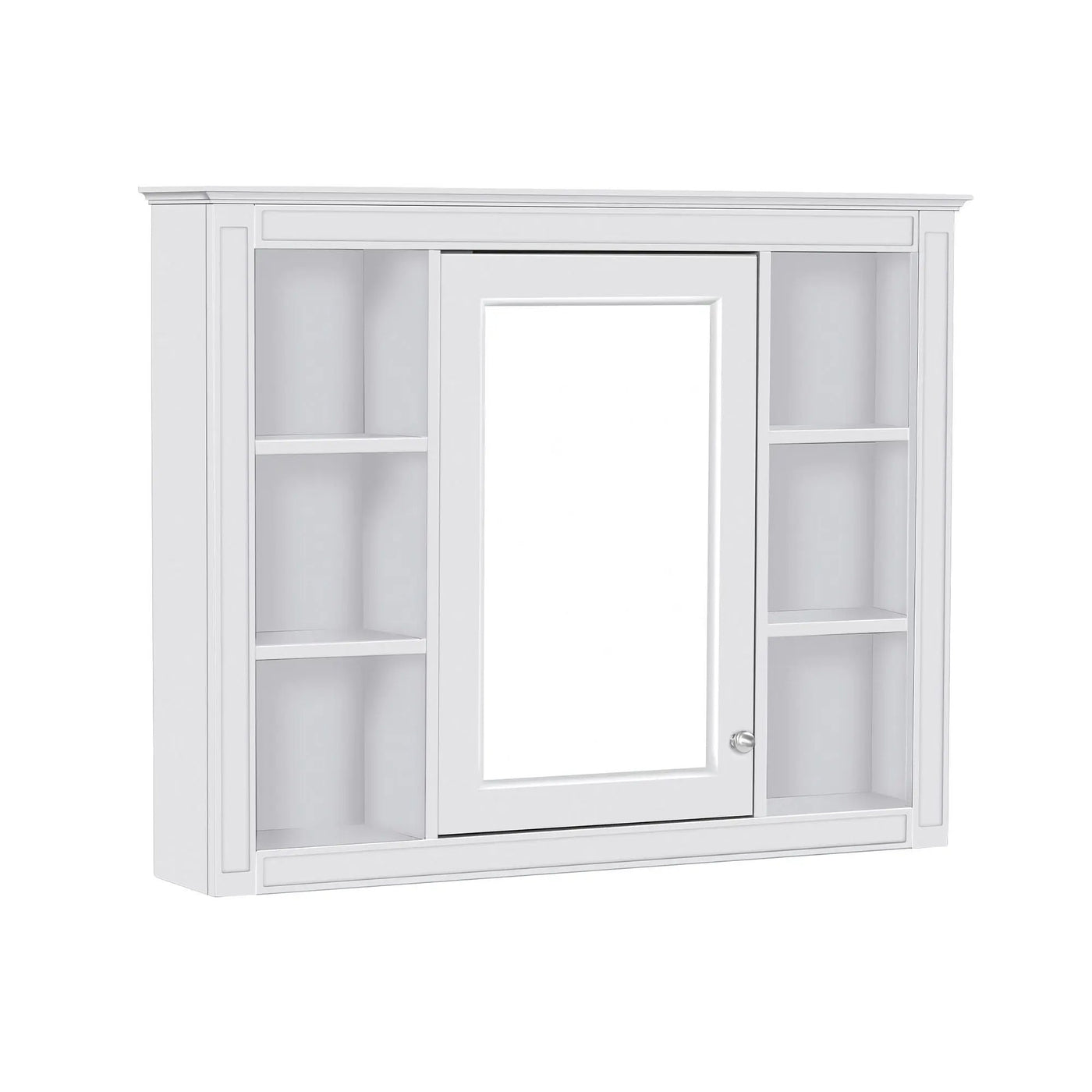 Wall Mounted Medicine Cabinet With Mirror, Storage Cabinet Featuring 6 Open Shelves And Adjustable Interior by HouseOfZazla