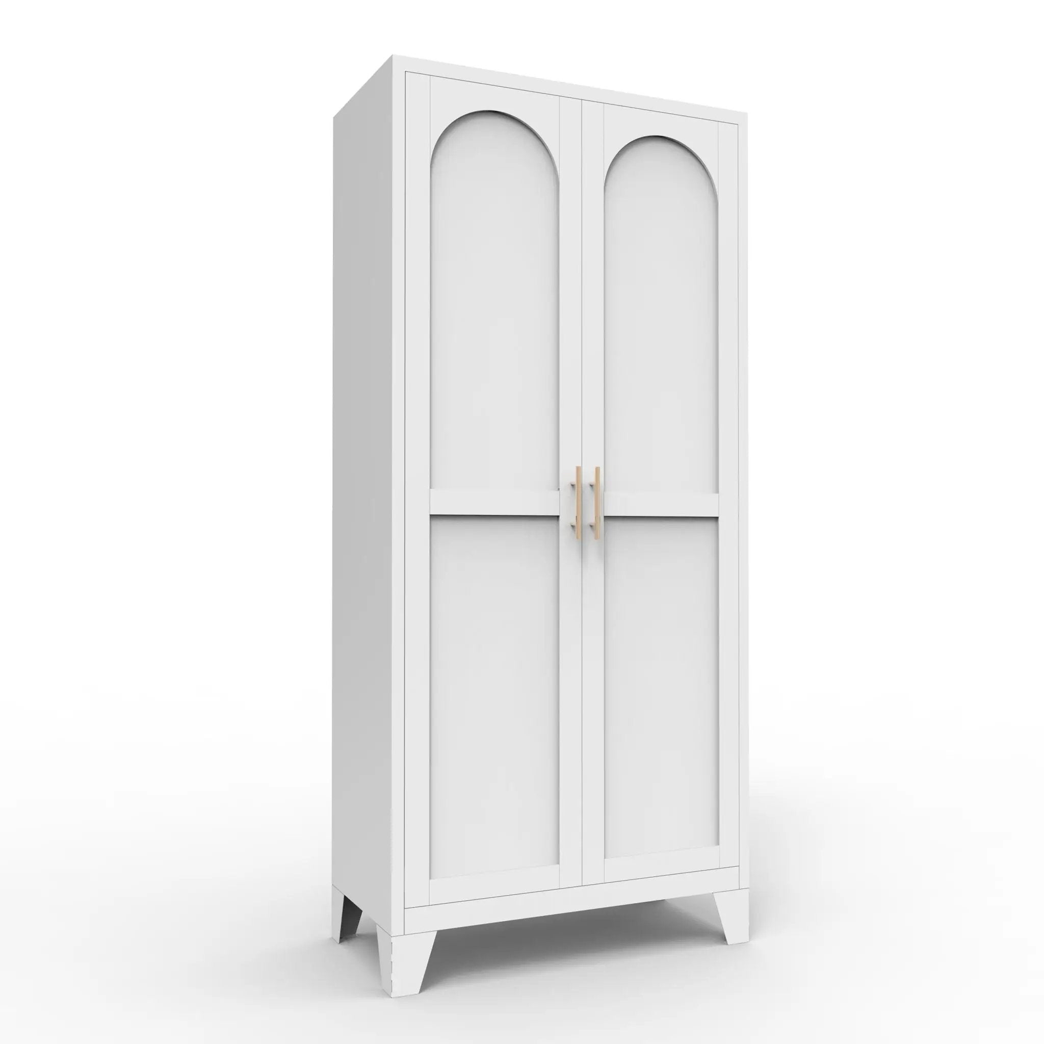 2 Shapely Doors Cabinet Metal Storage Cabinet With Doors And Adjustable Shelves For Bedroom Living Room - White by HouseOfZazla
