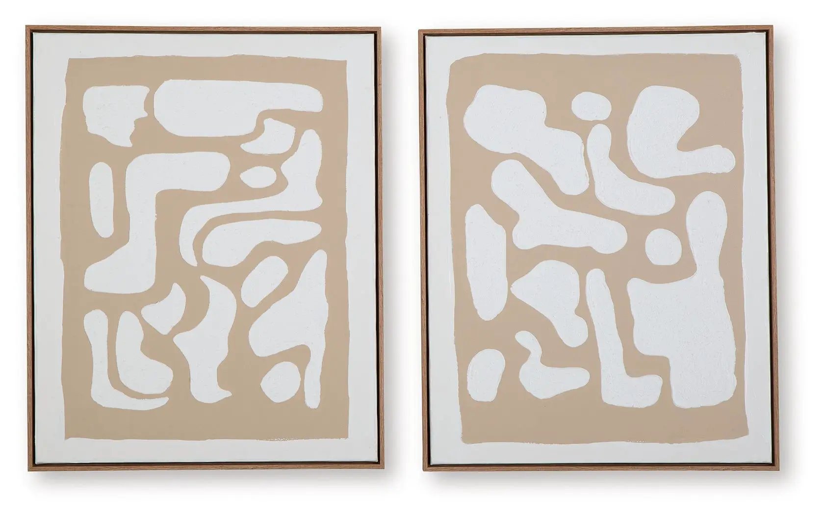 Waldett - Wall Art Set (Set of 2) - Beige / White by Unique Piece Furniture