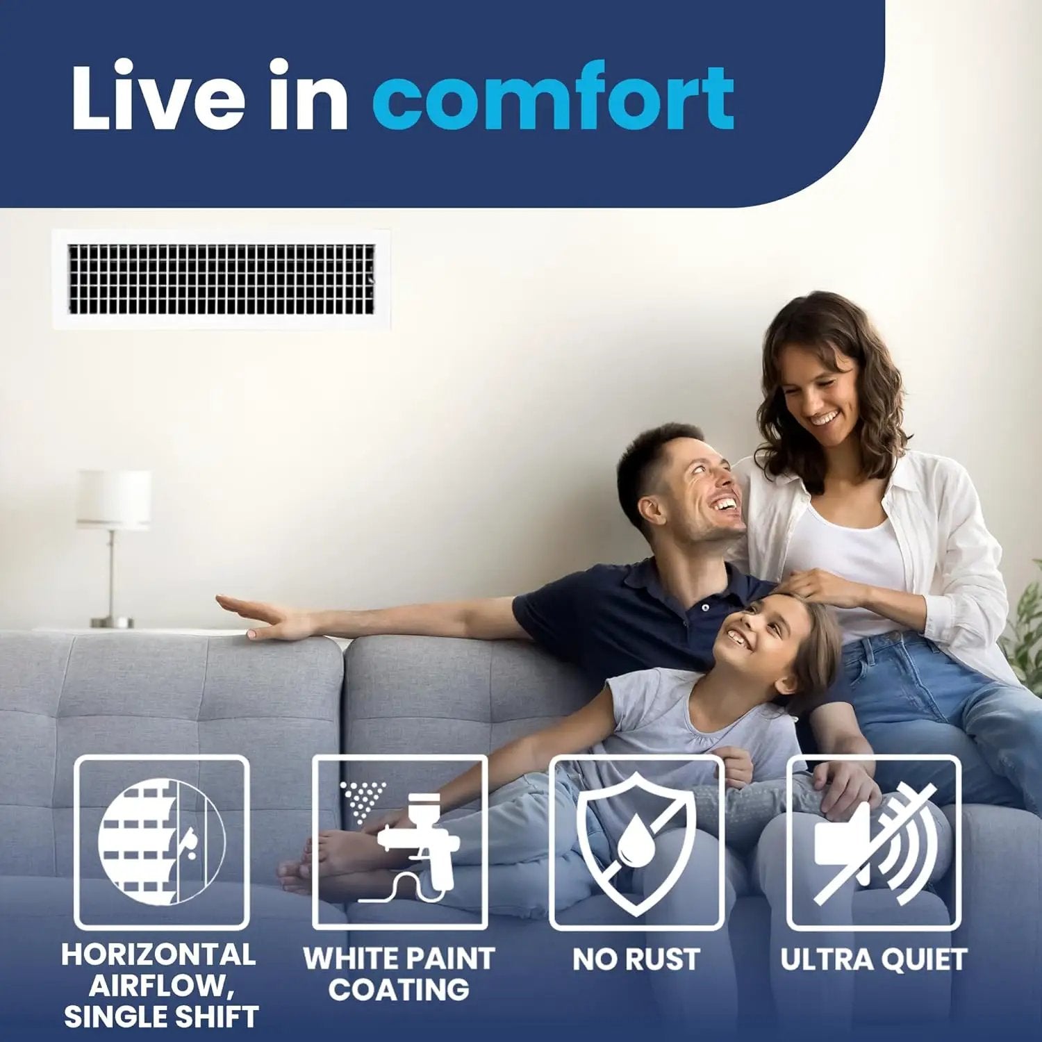 AC Register Vent Cover - Adjustable Aluminum HVAC Grille by HouseOfZazla