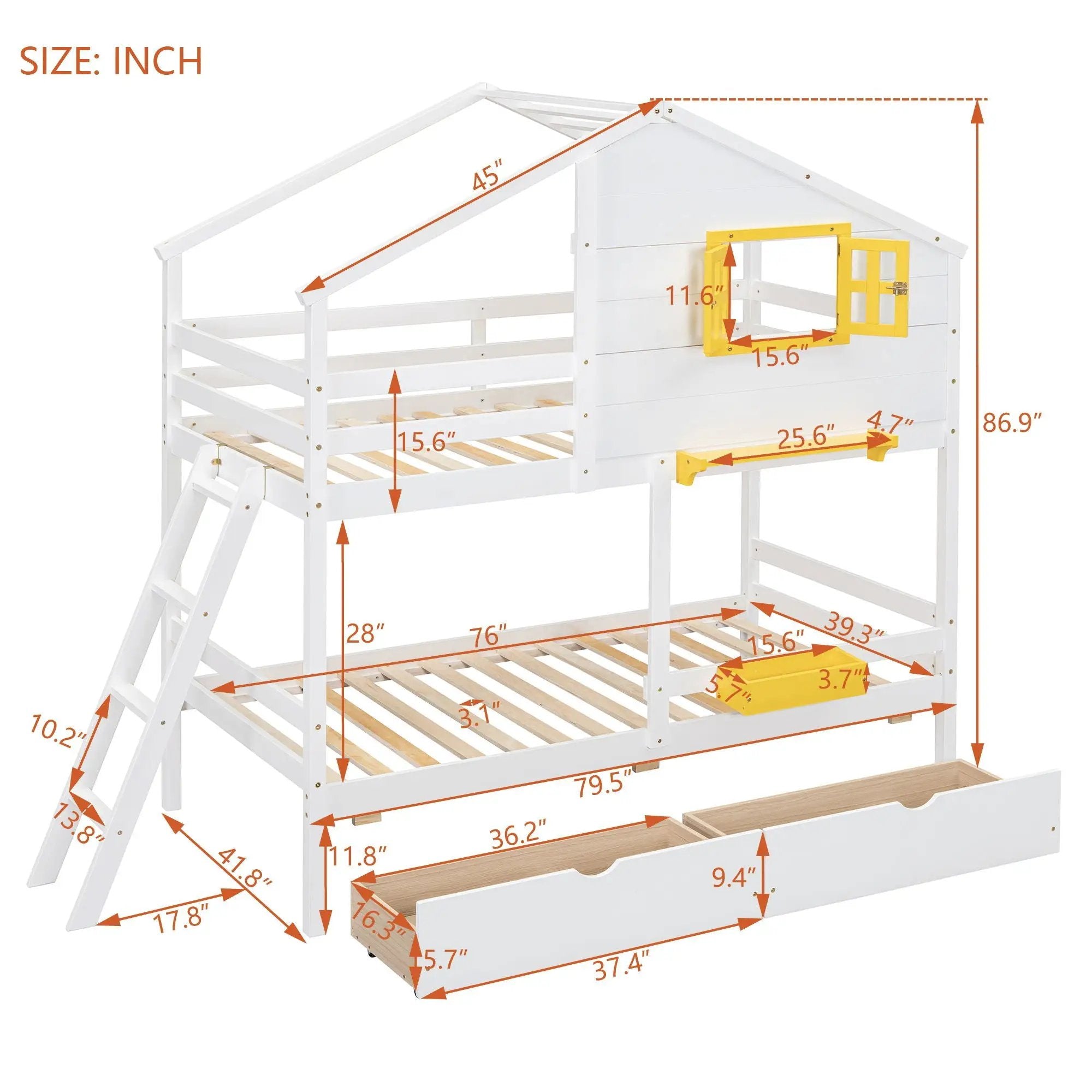 Bunk Bed With Playhouse Roof And Window