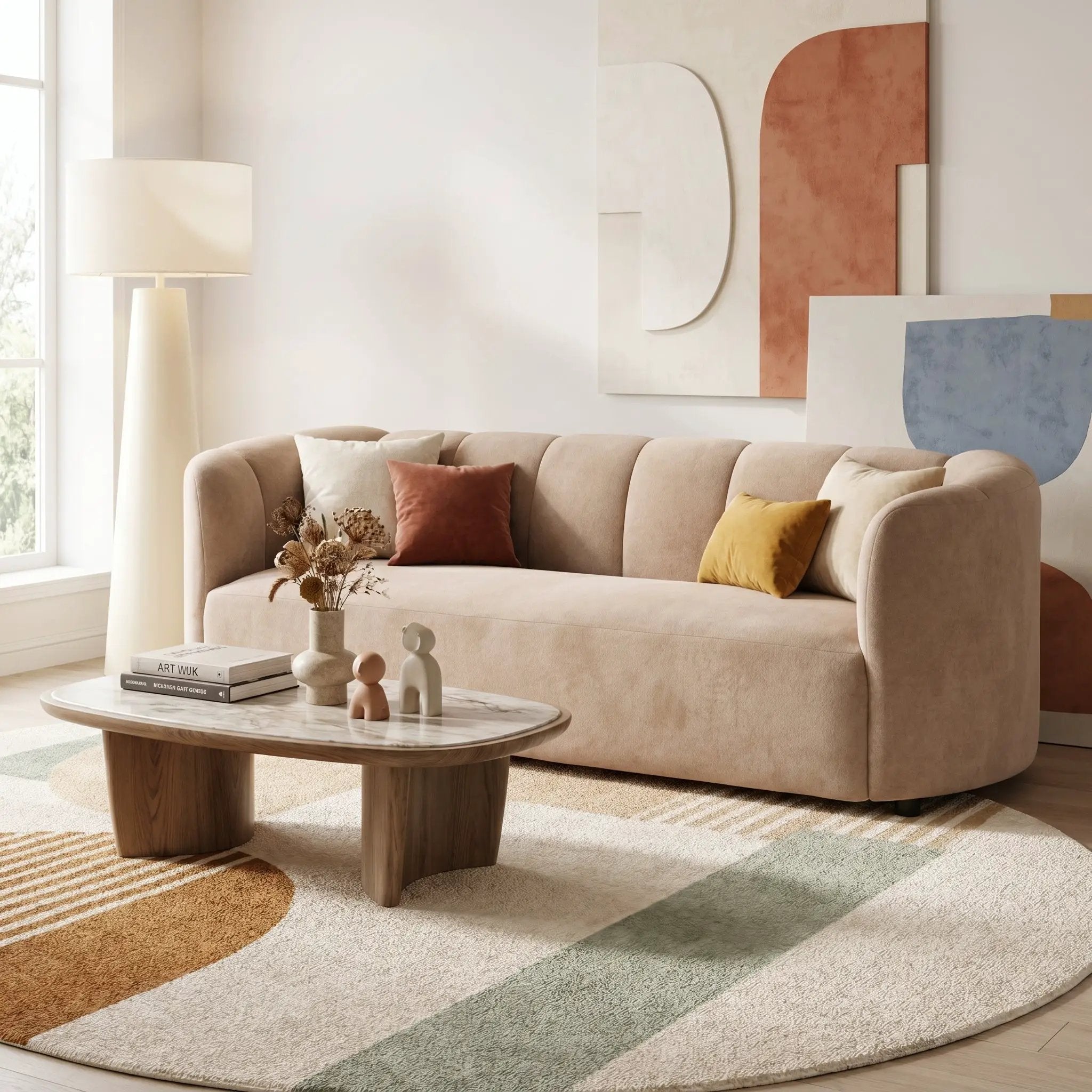 Mirelle 80 in. Modern Curved Velvet Sofa Couch by HouseOfZazla