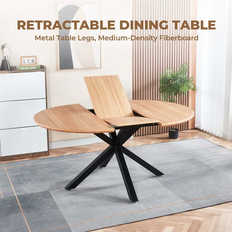 Extendable Round Dining Table - Oak by Unique Piece Furniture