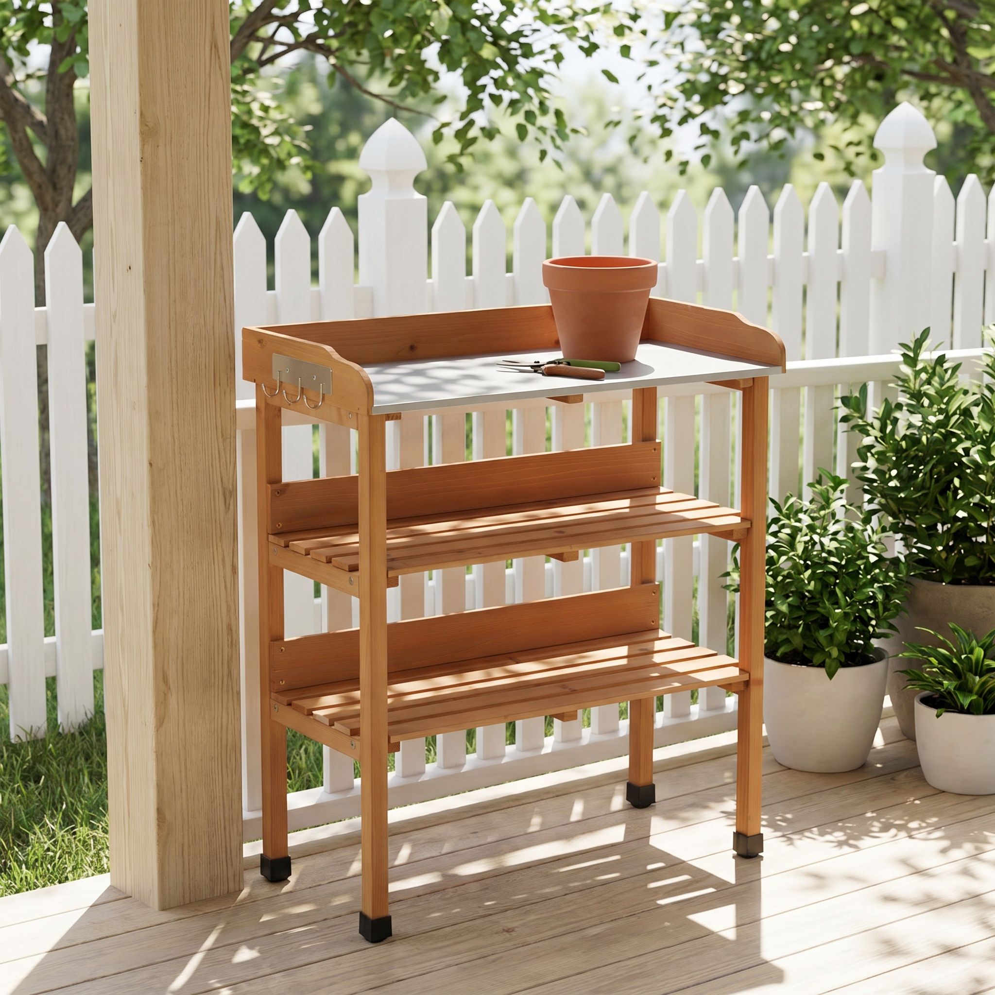 Outdoor Potting Table, 3 Tier Workbench by HouseOfZazla