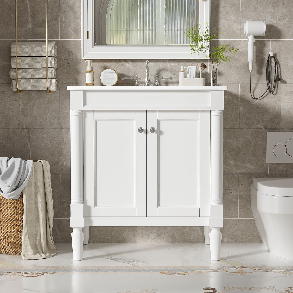 Bathroom Vanity Cabinet With Sink, Soft Close Doors, Storage Cabinet, photo 9 of 21