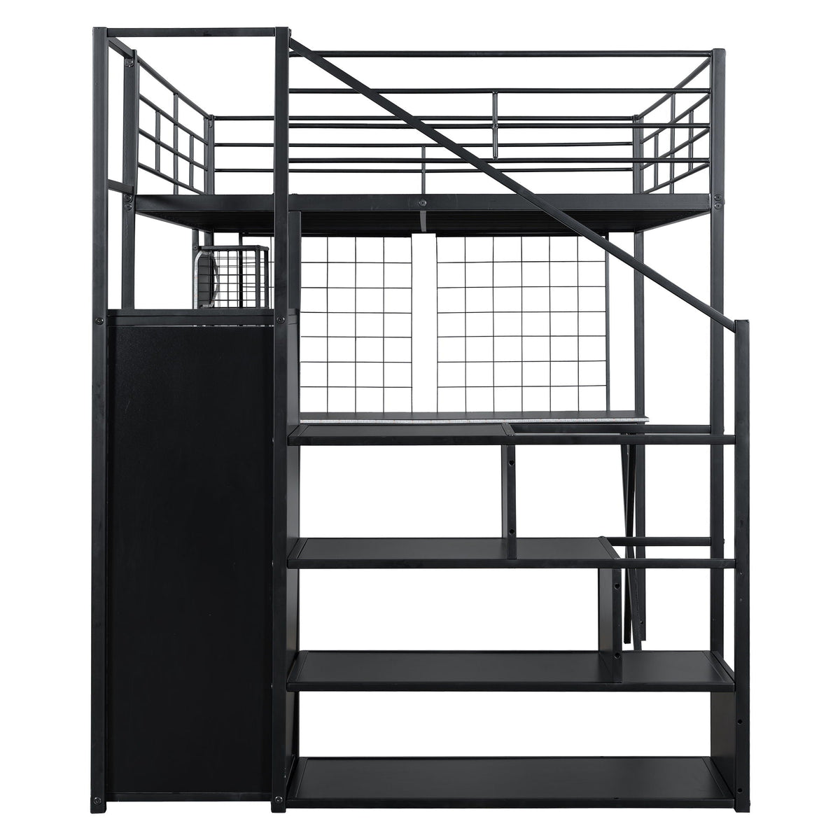Loft Bed with Built-In Work Station, Wardrobe & Storage Staircase – White or Black, photo 17 of 40